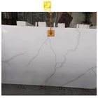 White Vein gray Quartz Stone Top for Hotel table countertop