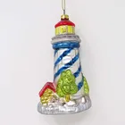 Wholesale gift Hangings christmas tree decorations supplies Glass lighthouse ornaments