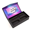 Luxury custom square black cardboard gift box packaging boxes