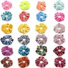 Wholesale Fashion Women Hair Accessories Fabric Solid Colors Elastic Hair Ties Plain Velvet Scrunchies