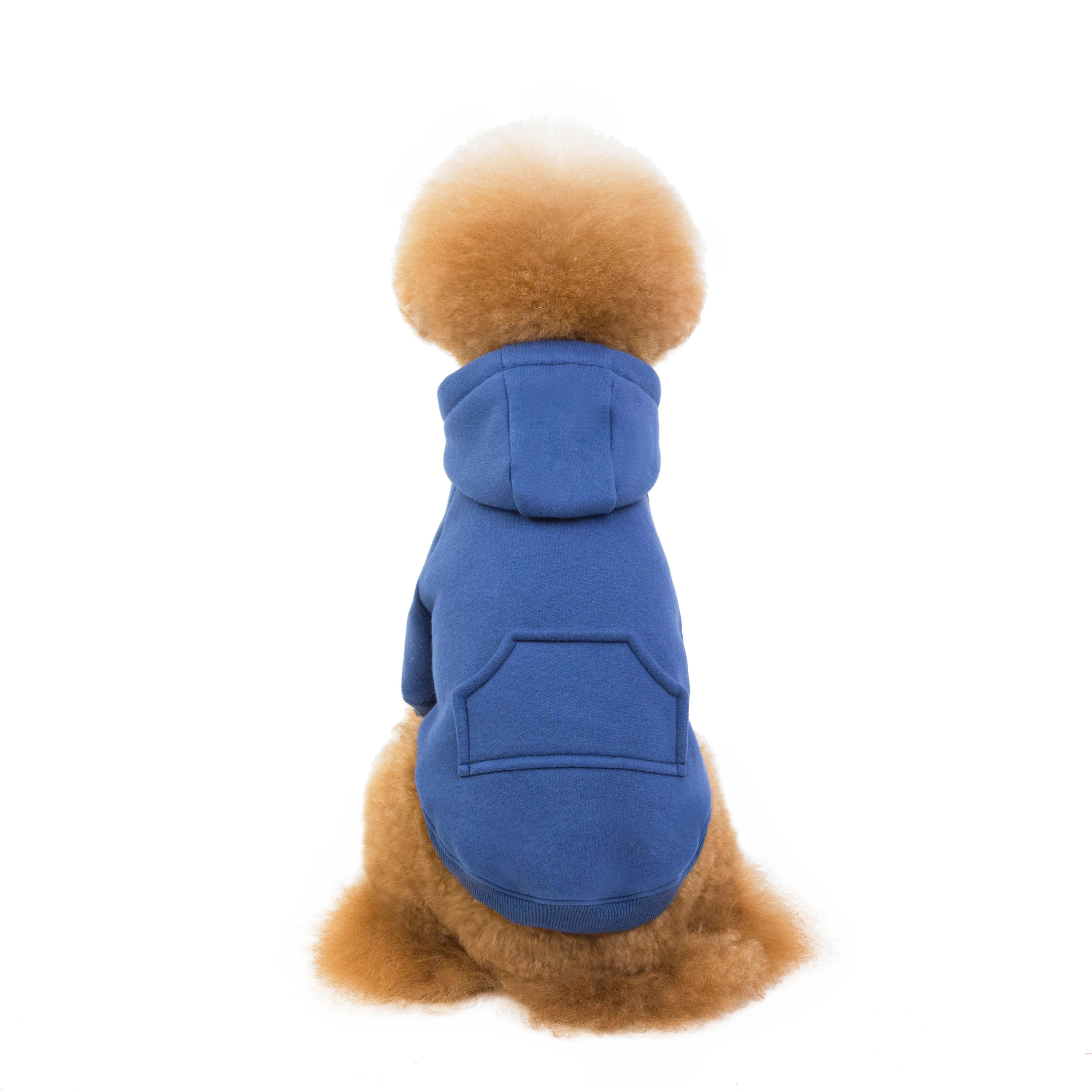 Winter New Pet Supplies Dog Sweater Fleece Cotton Pet Clothes Dog Hoodie Teddy Bulldog Solid Color Casual Dog Coats Wholesale