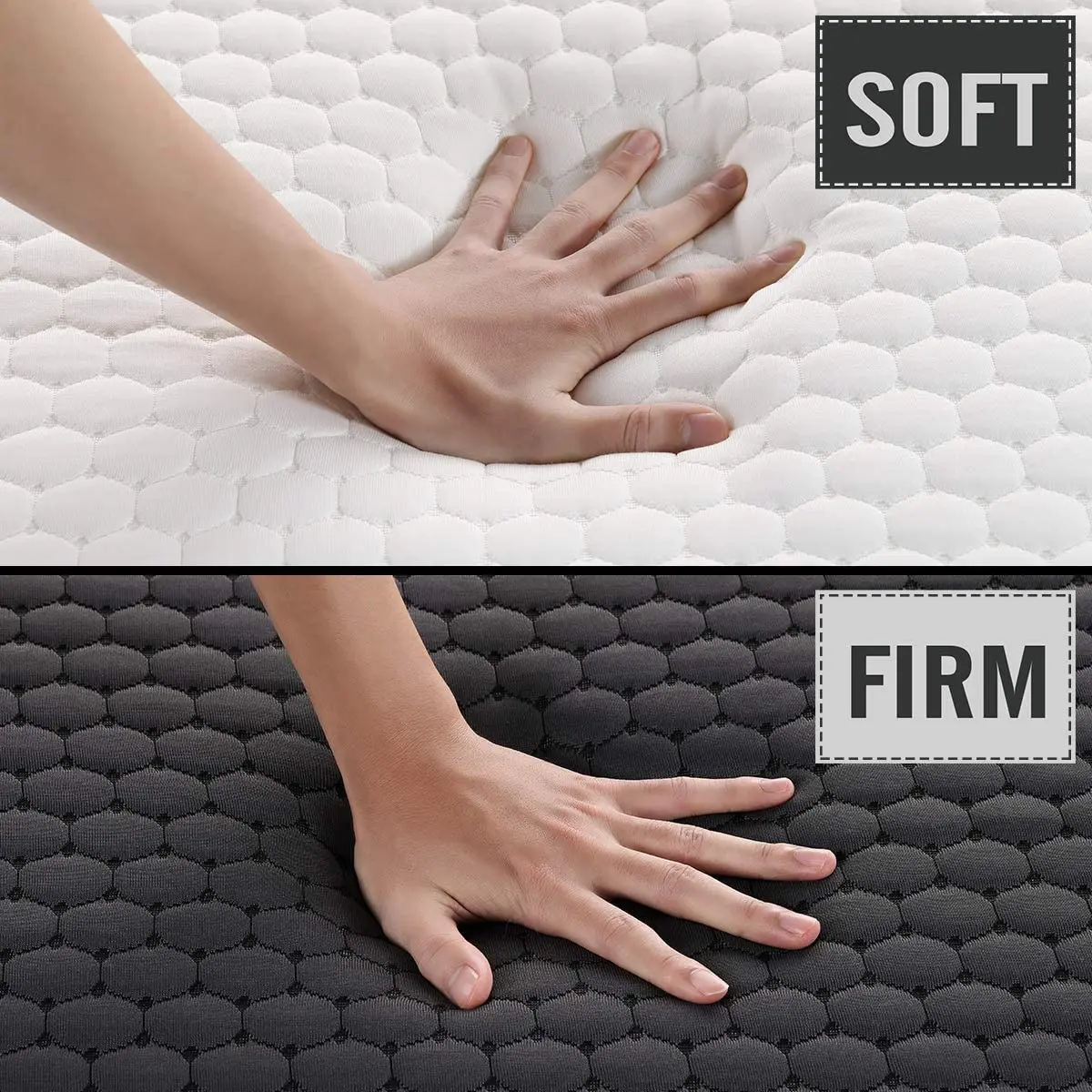 Memory Foam ,2 in 1-Soft and Firm Two Sided Flippable Mattress,Ergonomic Divided Zoned Cold Foam,Washable Cover