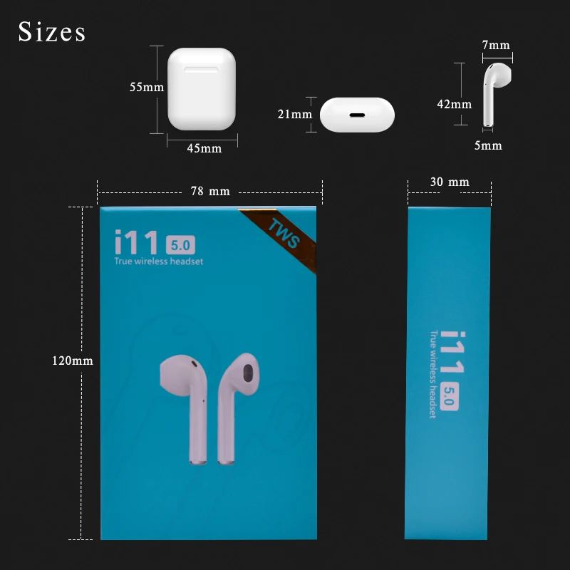 Cute i11 tws hedphone 5.0 wireless bluetooth headset - ANKUX.COM