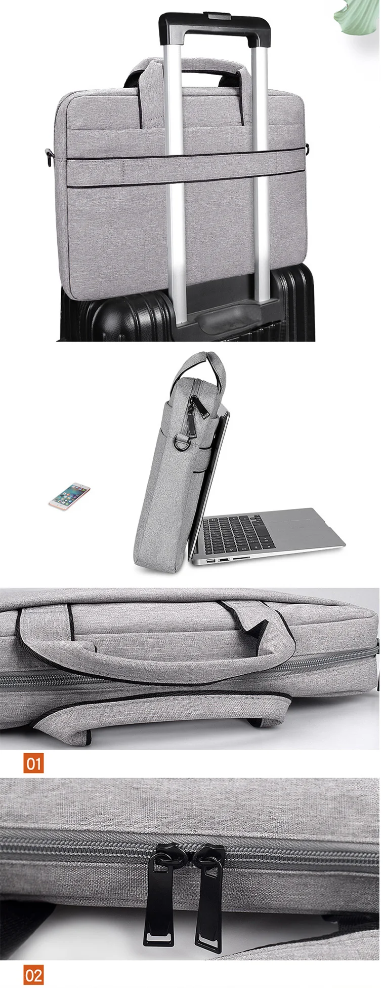 Custom Design Waterproof Business Laptop Bag 15 Inch Polyester Laptop Messenger Bag Promotion Gifts Travel Laptop Briefcase Bag