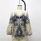 Office lady wear blouse long sleeve ladies embroidery blouses and shirts tops LF1812