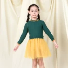 Girl Girls 2020 New High Quality Lace Sweater Dress Little Girl Long Sleeve Skirt
