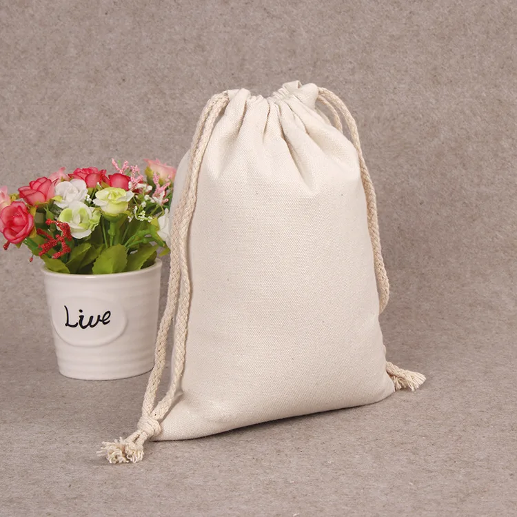 personalized colorful canvas drawstring bags print organic cotton drawstring bag with double string