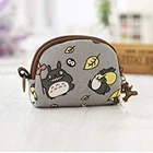 Totoro cotton purse canvas pouch cute coin purse girl purse children's mini zip storage bag