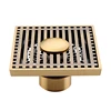 China Cheap Low Price Vintage Style 4 Inch Square Brass Black Floor Drain