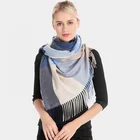 Winter plaid thick scarf warm shawl women cashmere scarfs