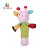 Wholesale pink panther soft flamingo singing goat stuffed elk plush toy with rattle ring