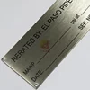 Free shipping deeply etched black lacquer brushed stainless steel label