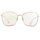 Fashion metal blue lens oversized polarized unique sun glasses