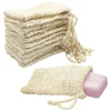 Factory Supply Natural Sisal Soap Mesh Bag/Soap Foaming Net Bag With Drawstring