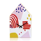 Modern colored wood wall clock home decoration