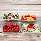 Microwavable Plastic Container Packing Use PP Rectangular Food Container Bento Lunch Boxes