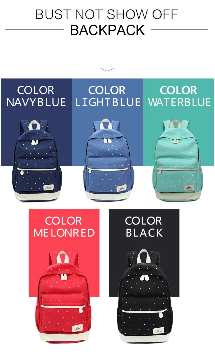 Women Three Pieces Suit Set Canvas School Bags For Teenagers Backpack Bag