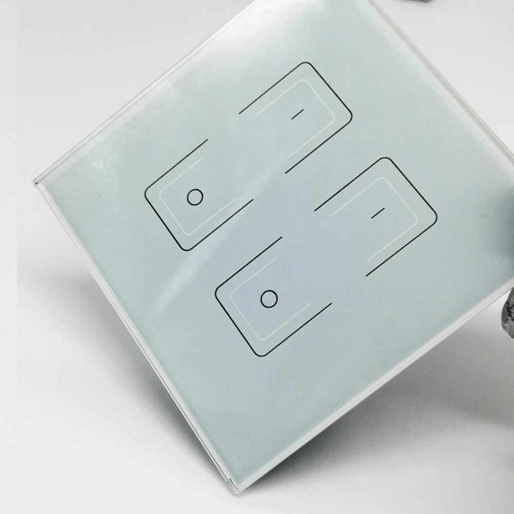 Glass Plate Factory Custom Large Touched Silk Screen Switch White Coated Film Glass Plate