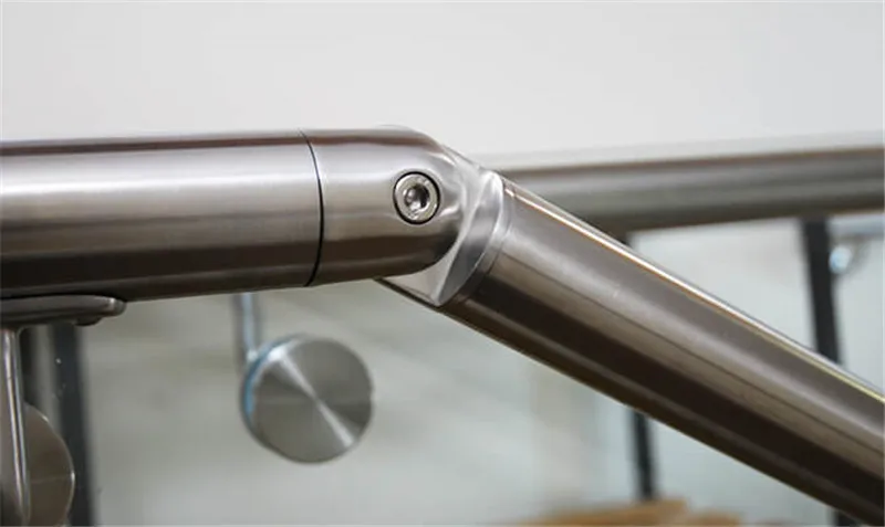 Hot Sale Stainless Steel Pipe Handrail Tempered Glass Railing For Interior Staircase