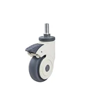 3 inch PA Bracket Elastomer TPR Wheel Brake Caster for Wheelbarrow