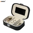 Small & Cute Style PU Leather Jewelry Box Ring Necklace Organizer With Simple Metal Lock LG7136S
