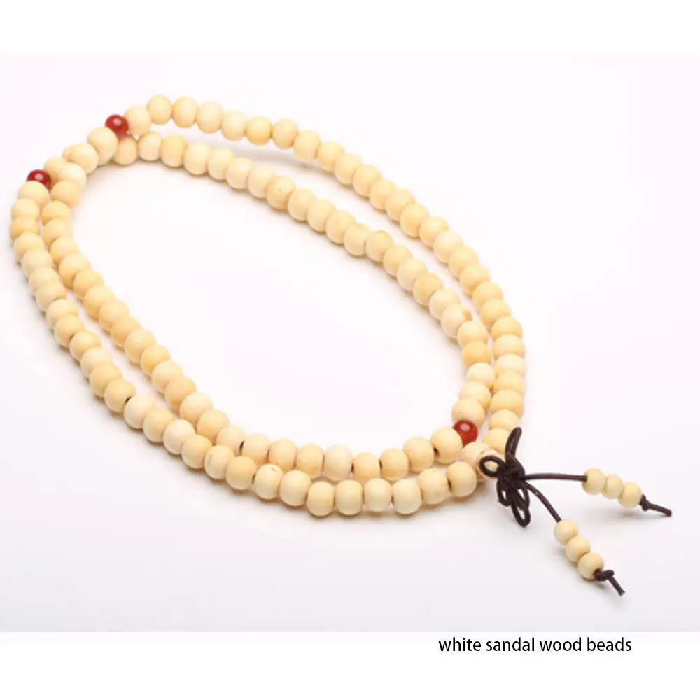 wooden buddha beads necklace