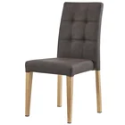 High Quality Restaurant Dining Room Chairs Wood Grain Metal Leg Fabric Covered Dining Chairs