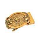 Men's stainless steel automatic belt buckle lion head square belt buckle