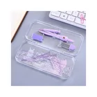 Portable Multi-functional Compasses Set Plastic Divider With Eraser, Ruler, Mechanical Pencils