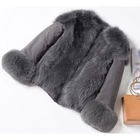 Wholesale High End Women's Loose Jacket Real Fox Fur Coat Reversible Overcoat Winter Warm Fur Coat