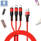 Cable Braided Cable Factory Promote OEM 3 In 1 USB Cable Braided 3In1 Charging Mobile Cable Fast 3A
