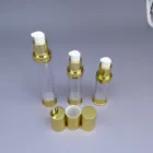 Plastic Bottle Plasticplasticplastic Gold Transparent 15ml 20ml 30ml Vacuum Airless Cosmetic Plastic Bottle