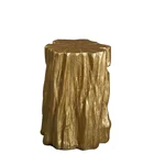 Mayco Accent Furniture Tree Trunk Naturalist Elegant Gold Silver Tree Stump Accent Coffee Side Table