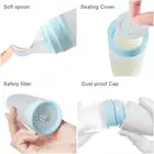 Termichy BPA PVC Free Baby Food Storage Soft Silicone Squeeze Baby Feeding Bottle with Spoon