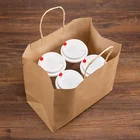 Customized Takeout Doggie Bag Food Packaging Disposable White Kraft Paper Bag