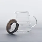 500ml Clear custom borosilicate glass tea pot with stainless steel lid handle