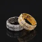 8mm/10mm Band New Micro Paves Cubic Zirconia Ring Vintage Bling Hip Hop Rings Jewelry Women Men