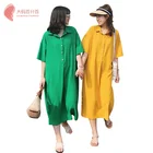 2019 Korean Style Fashion Half Sleeve Chiffon Long Casual Plus Size Dress For fat Women