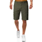 High quality Fashion Men 100% Cotton Short Cargo Pants Zip Men's Casual Shorts with Belt