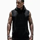 Custom Mens Sports Running Slim Fit Sleeveless Hoodies