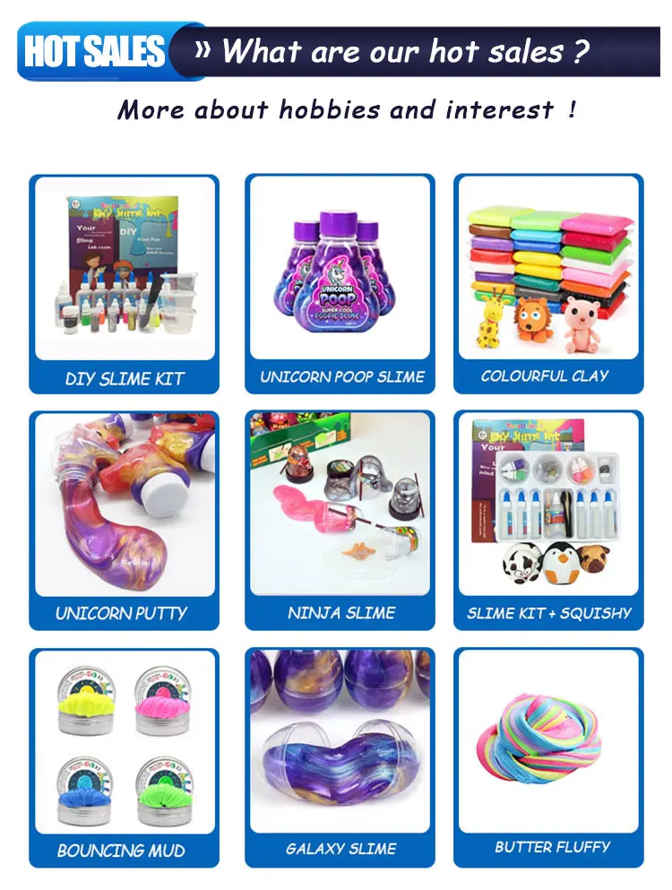 Strong Stretch Fluffy Slime Colorful Opp Bag Children Fluffy Mud Slime Toys