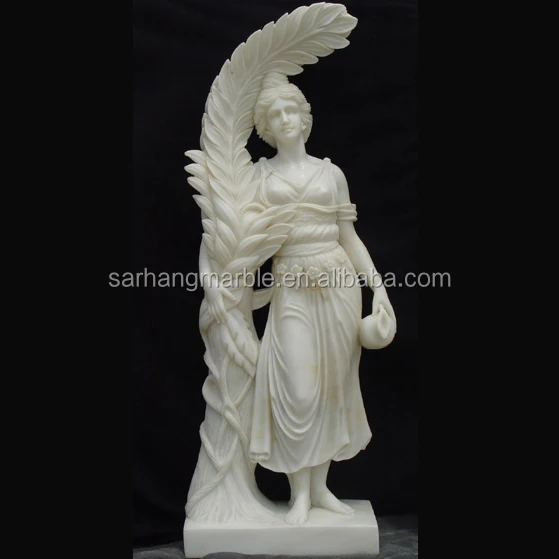 hand carved beautiful woman marble statue