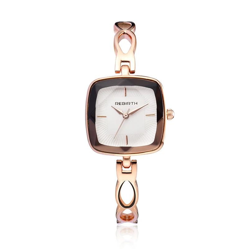 REBIRTH RE112 Lady's Quartz Bracelet Watch Simple Style Stainless Steel Band Business Watch