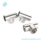 Hygienic Stainless Steel 304 or 316 Sanitary Pipe Fittings 45 Degree Butt Welded Y Type Tee Three Way