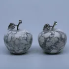 Wholesale White turquoise crystal apples for Christmas tree figurine decoration gifts