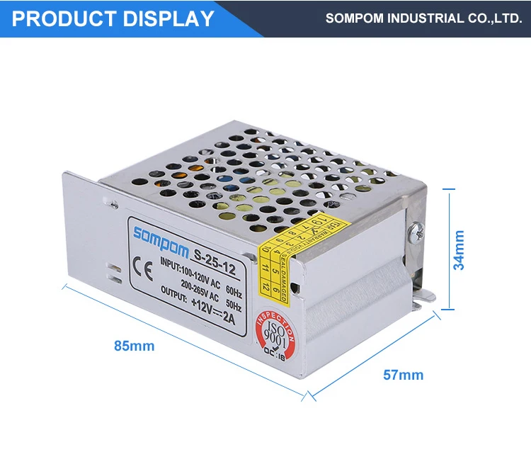 SOMPOM 110/220V ac to 12V 2A dc LED driver Switching Power Supply