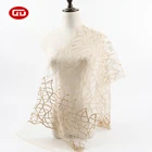 New arrival luxury beads pearl cord lace polyester mesh embroidery fabric for dress