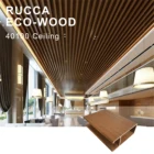 Rucca WPC outdoor faux wood ceiling panel, false design decorative plastic ceiling tiles 40*100mm Foshan China