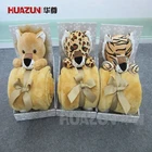 New Arrival Animal Fox Plush Toy With Baby Using Blanket Raccoon Plush Toy