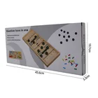 2 in 1 Wooden Fast Sling Puck Game Slingshot Game & Ludo Fun Board Toys for Adult and Kids